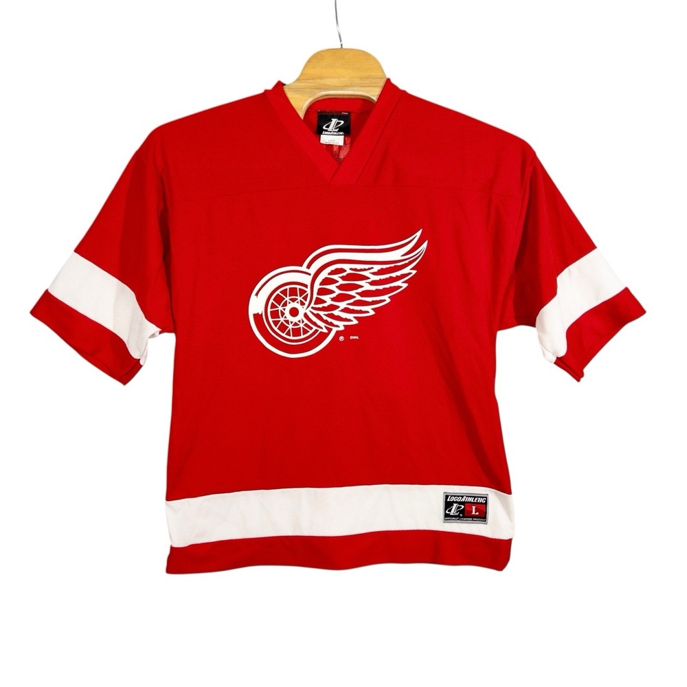 Vintage Logo 7 Brendan Shanahan Detroit Red Wings NHL‎ Hockey Jersey Size Large